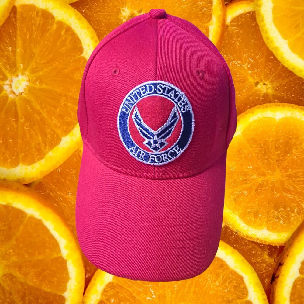 NWOT DF Red  US Air Force Hook and Loop Adjustable Baseball Hat‎ Cap